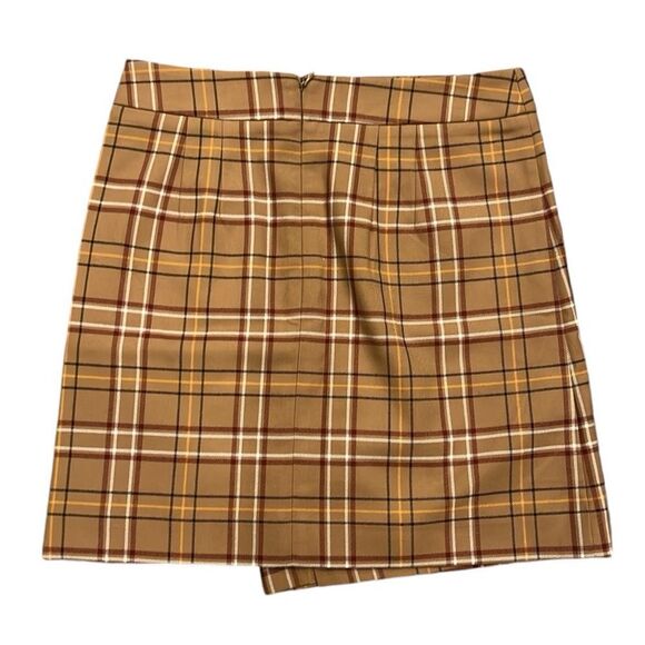 Loft outlet brown plaid side button mini skirt size 2P NWT - Picture 2 of 8